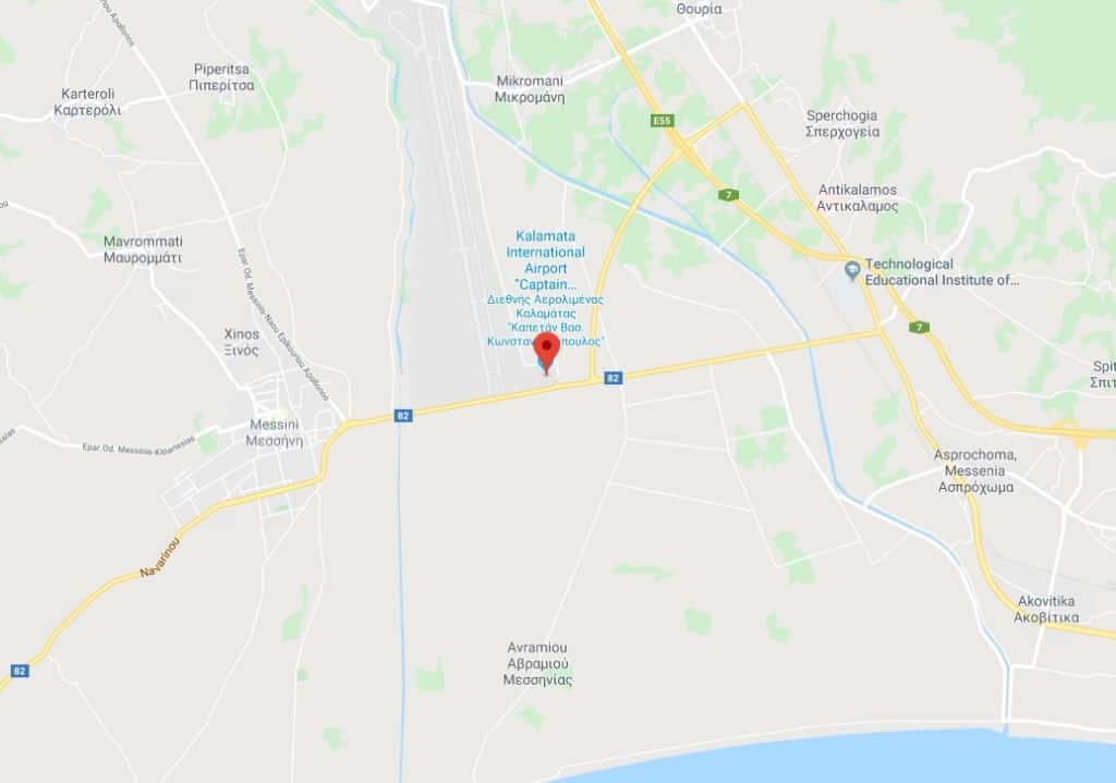 Kalamata Airport Map