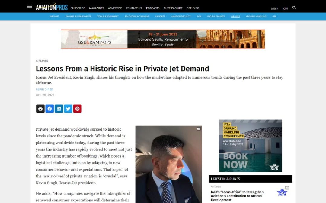 Lessons From a Historic Rise in Private Jet Demand