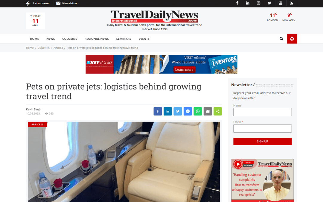 Pets on private jets: logistics behind growing travel trend