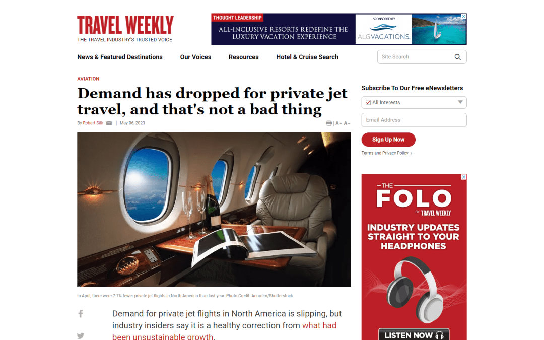 Demand has dropped for private jet travel, and that’s not a bad thing