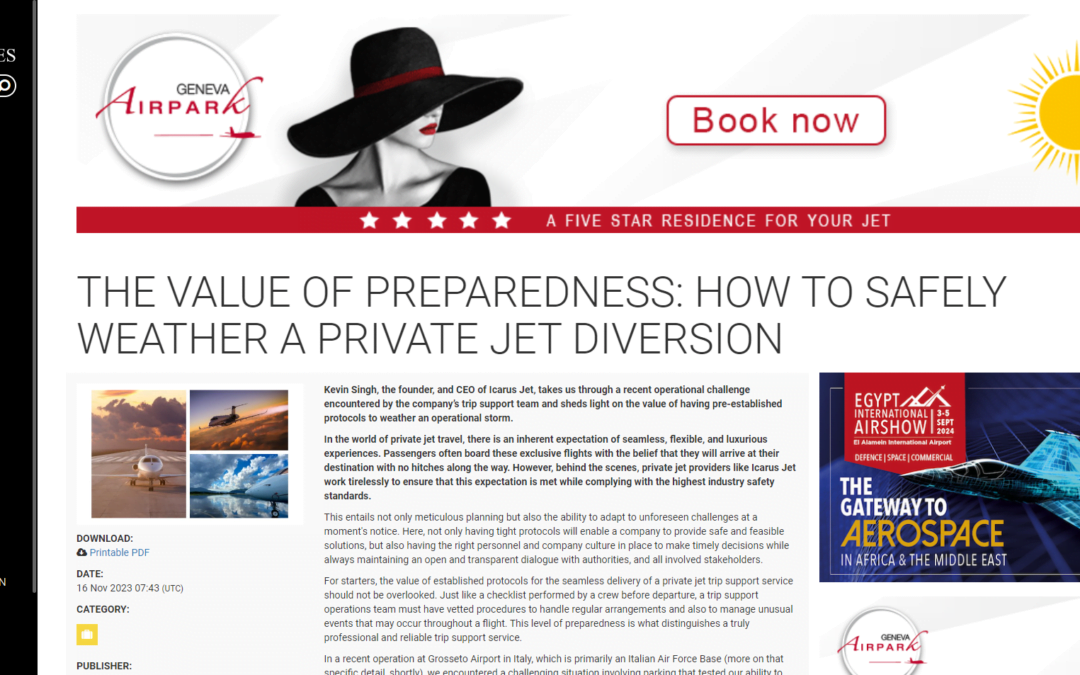 THE VALUE OF PREPAREDNESS: HOW TO SAFELY WEATHER A PRIVATE JET DIVERSION