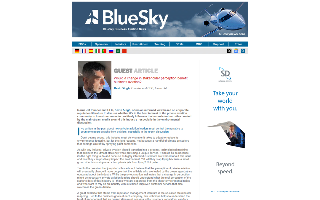 Would a change in stakeholder perception benefit business aviation?