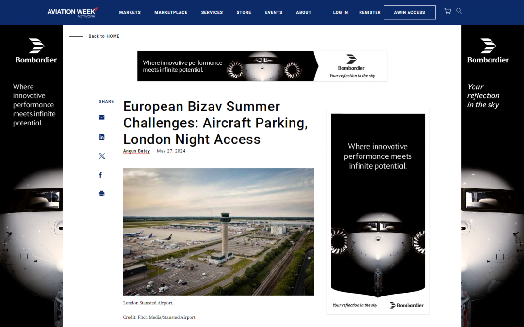 European Bizav Summer Challenges: Aircraft Parking, London Night Access