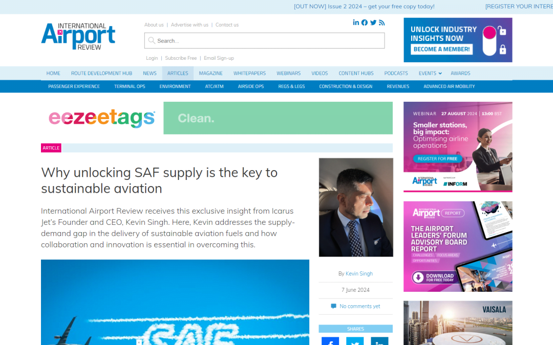Why unlocking SAF supply is the key to sustainable aviation