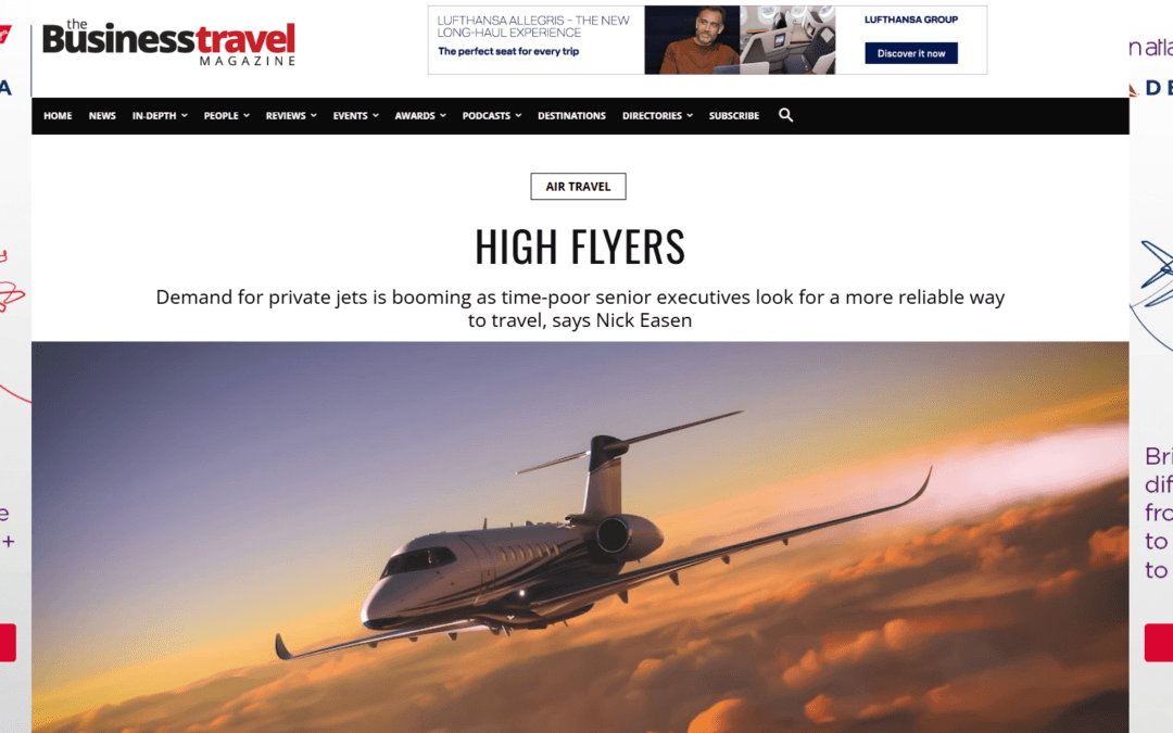 Demand for private jets is booming as time-poor senior executives look for a more reliable way to travel, says Nick Easen