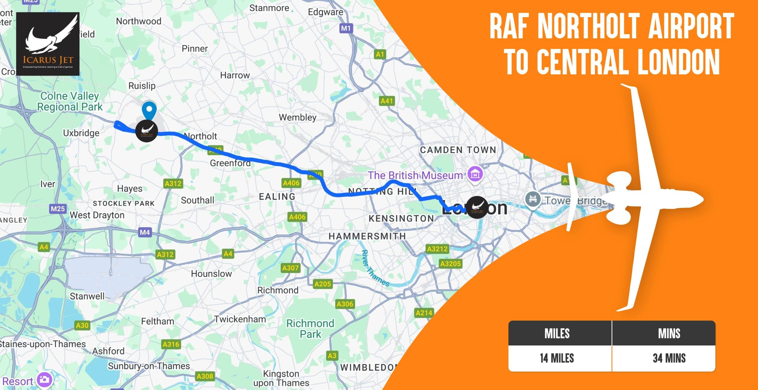 RAF Northolt Airport to central london