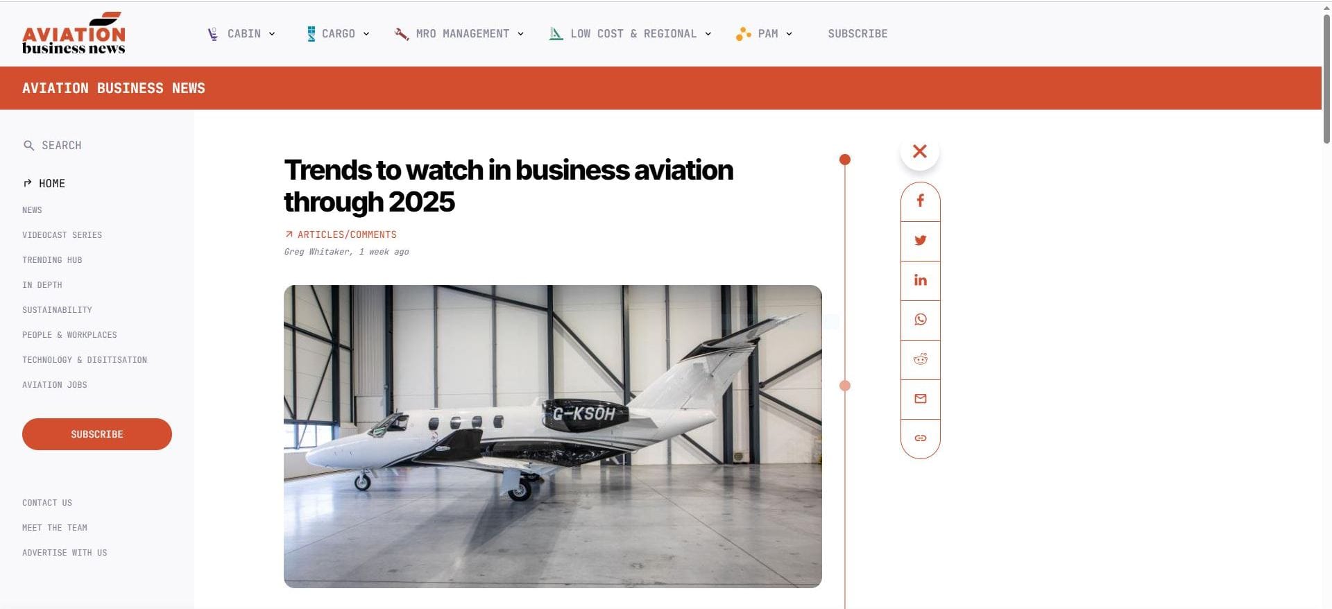 Trends to watch in business aviation through 2025