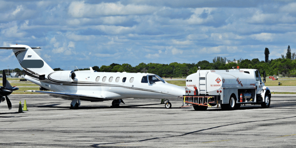 Kalamata International Airport (KLX / LGKL): fuel truck servicing a private jet on an airport ramp in Greece