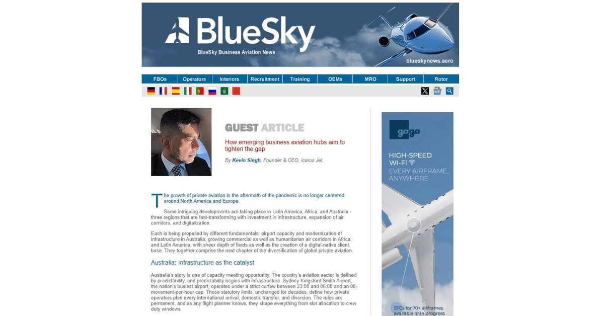 How emerging business aviation hubs aim to tighten the gap