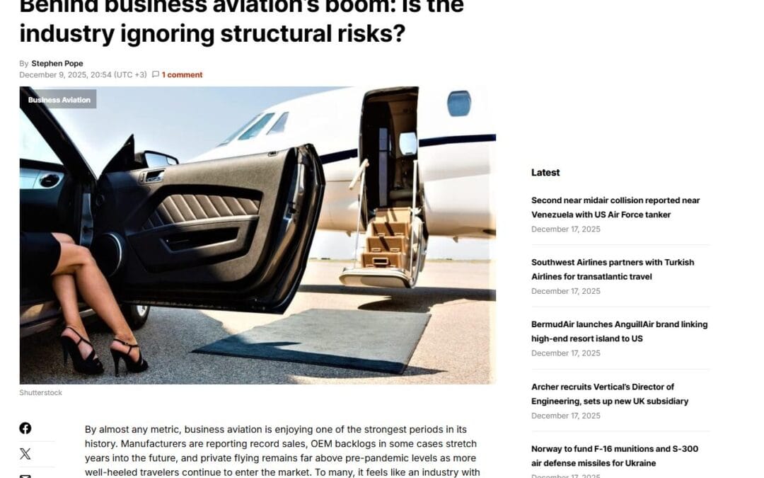 Behind business aviation’s boom: Is the industry ignoring structural risks?