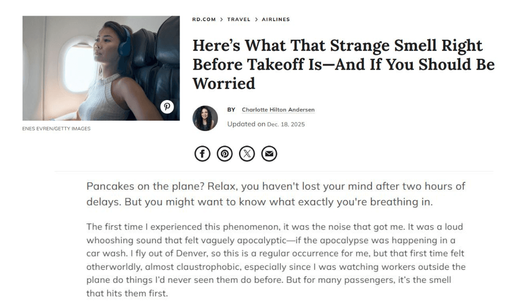 Here’s What That Strange Smell Right Before Takeoff Is—And If You Should Be Worried