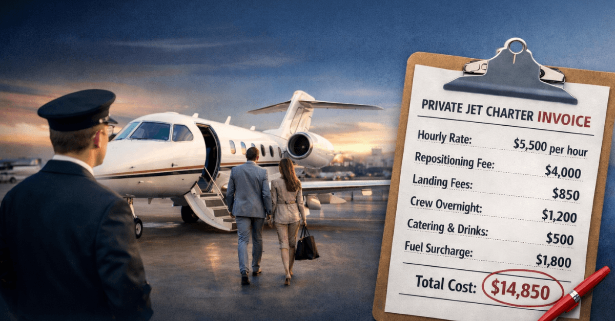 How Private Jet Pricing Works: Hourly Rates, Positioning, and Fees Explained