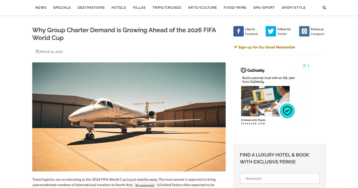 Why Group Charter Demand is Growing Ahead of the 2026 FIFA World Cup