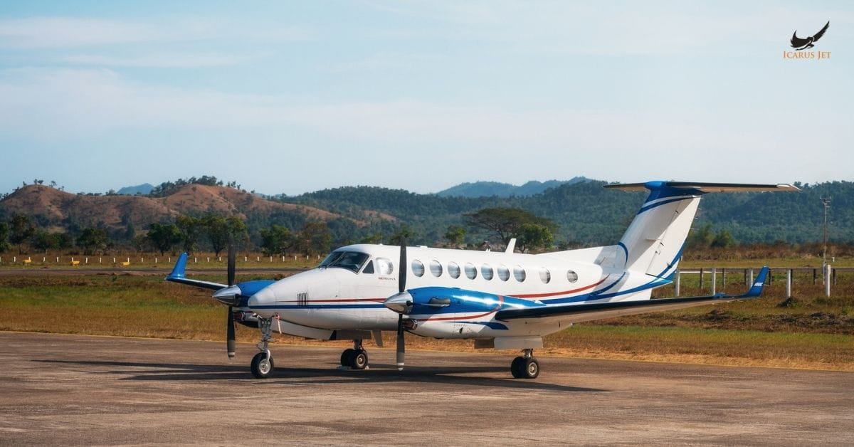 Beechcraft King Air 350 turboprop aircraft on runway